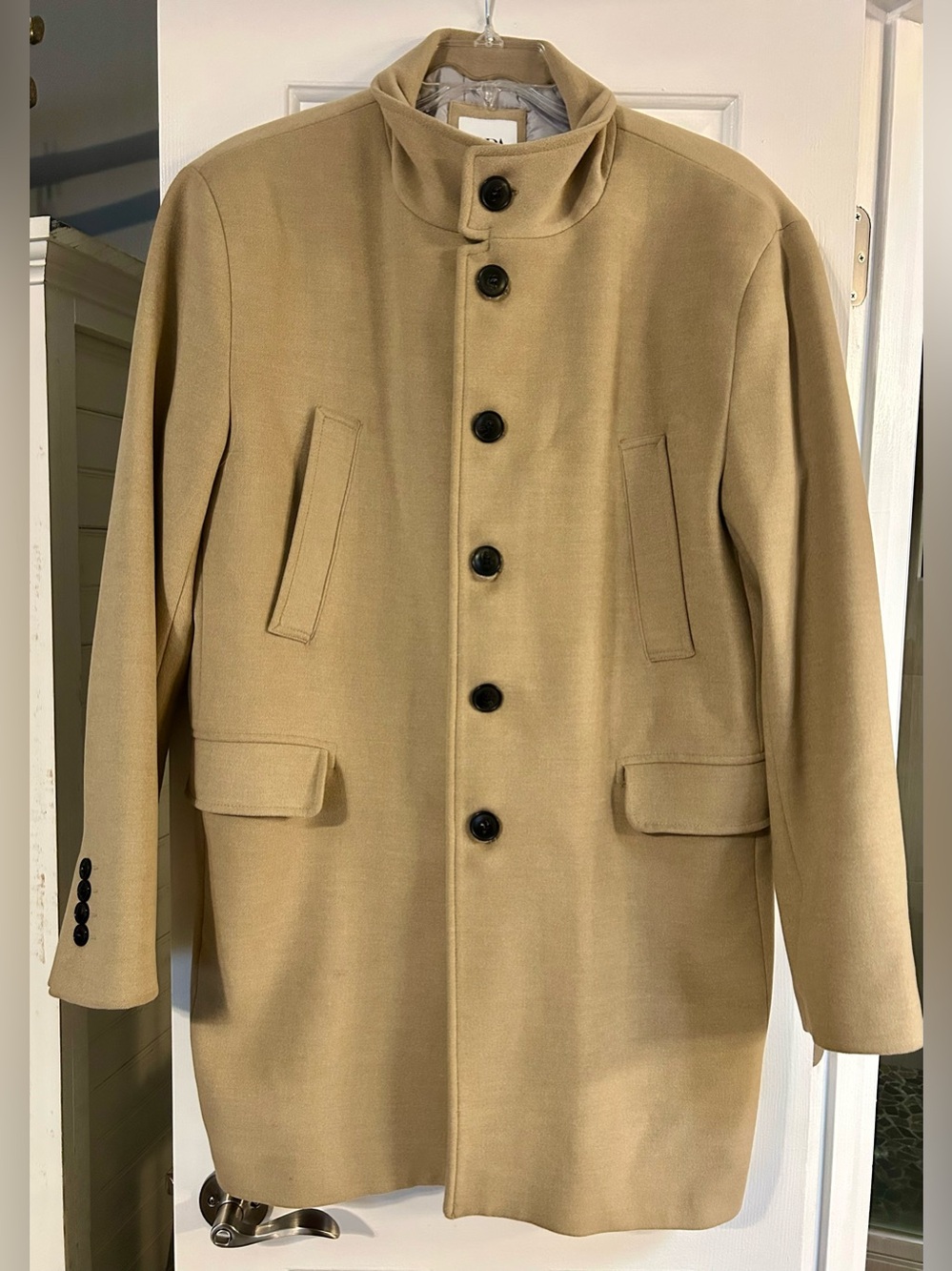 Men's Single-Breasted Coat in Camel by Zara